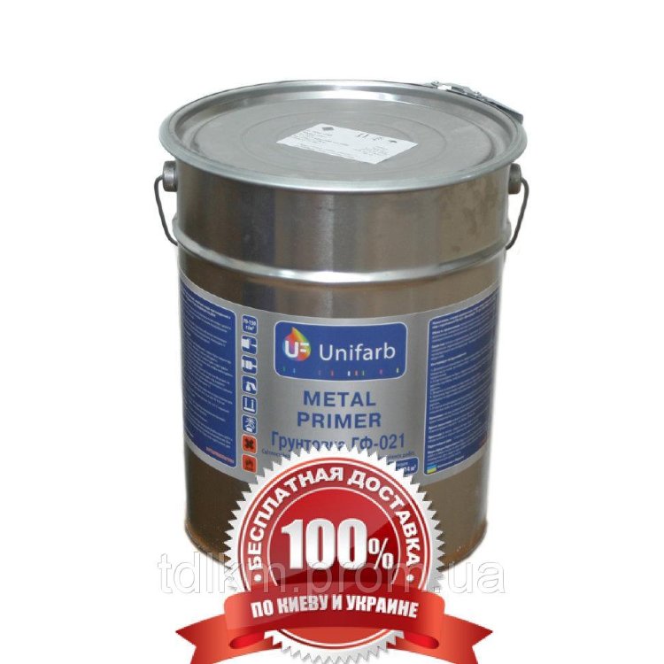 Грунтовка ГФ-021 красно-коричневая по металлу ТМ \"Юнифарб\" 25кг